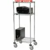 Nexel™ 3-Shelf Mobile Wire Printer Stand, 24"W x 18"D x 59"H, Chrome
