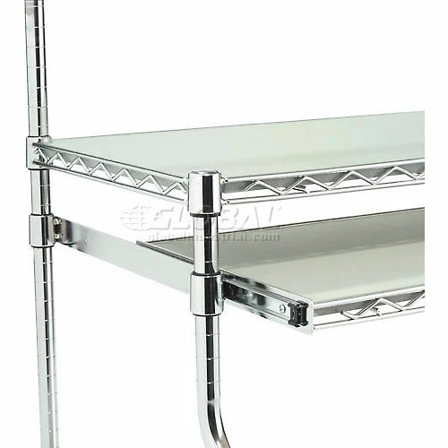 Global Industrial™ Chrome Wire Shelf Mobile Computer LAN Workstation, 31-1/2"W x 24"D x 63"H 7 Global Industrial™ Chrome Wire Shelf Mobile Computer LAN Workstation, 31-1/2"W x 24"D x 63"H - Image 7