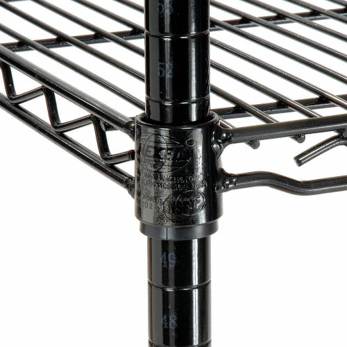 Nexel 4-Shelf Mobile Wire Computer LAN Workstation w/ Keyboard Tray, 60"W x 24"D x 69"H, Black 7 Nexel 4-Shelf Mobile Wire Computer LAN Workstation w/ Keyboard Tray, 60"W x 24"D x 69"H, Black - Image 7