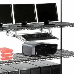 Nexel 4-Shelf Mobile Wire Computer LAN Workstation w/ Keyboard Tray, 72"W x 24"D x 69"H, Black 11 Nexel 4-Shelf Mobile Wire Computer LAN Workstation w/ Keyboard Tray, 72"W x 24"D x 69"H, Black -Outlet Desks & Workstations Store 250198BK 02
