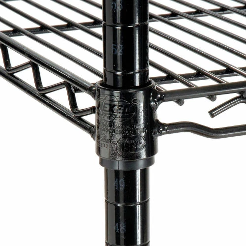 Nexel 4-Shelf Mobile Wire Computer LAN Workstation w/ Keyboard Tray, 72"W x 24"D x 69"H, Black 7 Nexel 4-Shelf Mobile Wire Computer LAN Workstation w/ Keyboard Tray, 72"W x 24"D x 69"H, Black - Image 7