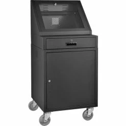 Global Industrial™ Mobile LCD Console Computer Cabinet, Black -Outlet Desks & Workstations Store 273115BK 04