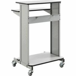 Global Industrial Mobile Computer Workstation & Standing Desk With Keyboard & Mouse Tray, Gray 10 Global Industrial Mobile Computer Workstation & Standing Desk With Keyboard & Mouse Tray, Gray -Outlet Desks & Workstations Store 277216GG 02