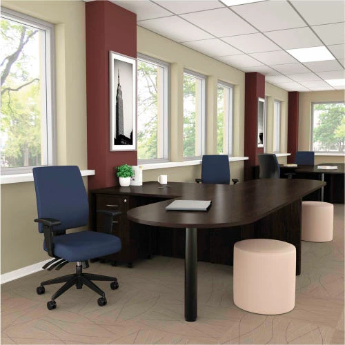 Alera® D Shape Peninsula Desk - 71"W x 35-1/2"D x 29-5/8"H - Espresso - Valencia Series 5 Alera® D Shape Peninsula Desk - 71"W x 35-1/2"D x 29-5/8"H - Espresso - Valencia Series - Image 5