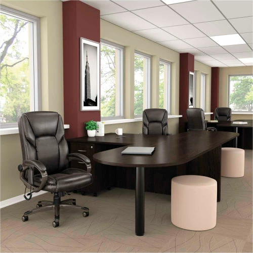 Alera® D Shape Peninsula Desk - 71"W x 35-1/2"D x 29-5/8"H - Espresso - Valencia Series 4 Alera® D Shape Peninsula Desk - 71"W x 35-1/2"D x 29-5/8"H - Espresso - Valencia Series - Image 4