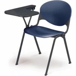 KFI Seating Designer Stacking Arm Chair Desk w/ Right Handed Tablet - Navy Seat & Back