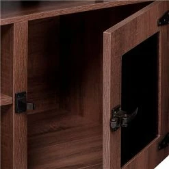 Safco® Mirella Low Wall Cabinet Glass Doors, 20"D x 72"W x 29-1/2"H, Southern Tobacco -Outlet Desks & Workstations Store 28248 MRLWCGDSTO FrontDoor