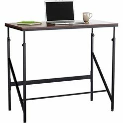 Safco® Elevate Standing-Height Desk, 24"D x 48"W x 50"H, Walnut -Outlet Desks & Workstations Store 28399 1957WL FrontAngle