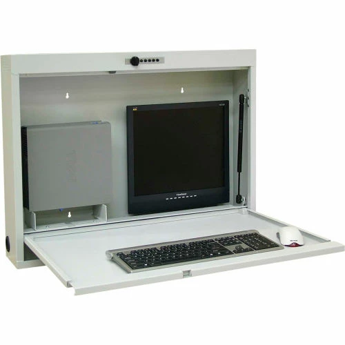 Omnimed® Informatics Work Station, Programmable Push Button Lock, Beige 2 Omnimed® Informatics Work Station, Programmable Push Button Lock, Beige - Image 2