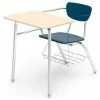 Virco® 3400br Martest Chair Desk - Full Top, Navy Seat/Sandstone Top - Pkg Qty 2