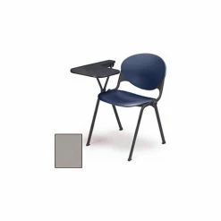 KFI Seating Designer Stacking Arm Chair Desk w/ Left Handed Tablet - Cool Gray Seat & Back