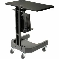Global Industrial™ Medical Computer Cart, 27"W x 24-1/2"D x 41"H, Black -Outlet Desks & Workstations Store 309235BKA 02