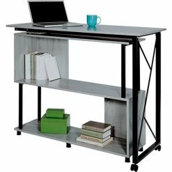 Safco® Mood Standing Height Desk w/ Rotating Work Surface, 21-3/4"D x 53-1/4"W x 42-1/4"H, Gray