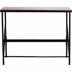 Safco® Elevate Standing-Height Desk, 24"D x 48"W x 50"H, Walnut -Outlet Desks & Workstations Store 36106 1957WL Front2