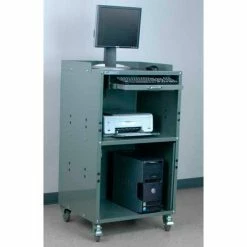 Stackbin Mobile Computer Cabinet (Open Bottom), 27"W x 24"D x 43"H, Blue