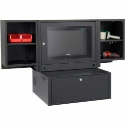 Optional Door with Acrylic Window For Global Industrial™ Fold-Out Computer Cabinet, Black -Outlet Desks & Workstations Store 436912 05