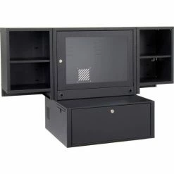 Optional Door with Acrylic Window For Global Industrial™ Fold-Out Computer Cabinet, Black -Outlet Desks & Workstations Store 436912 09