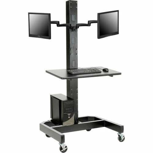 Global Industrial Dual Arm Adaptor For Fixed Height or Gas Spring Monitor Arms, Black 4 Global Industrial Dual Arm Adaptor For Fixed Height or Gas Spring Monitor Arms, Black - Image 4