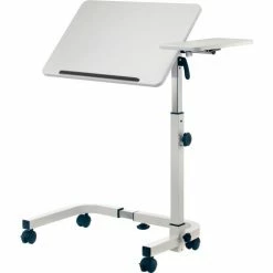 Global Industrial Tilting Adjustable Height Mobile Laptop Desk, 36"W, White -Outlet Desks & Workstations Store 436966WG 05