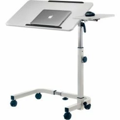 Global Industrial Tilting Adjustable Height Mobile Laptop Desk, 30"W, White 21 Global Industrial Tilting Adjustable Height Mobile Laptop Desk, 30"W, White -Outlet Desks & Workstations Store 436966WH 02