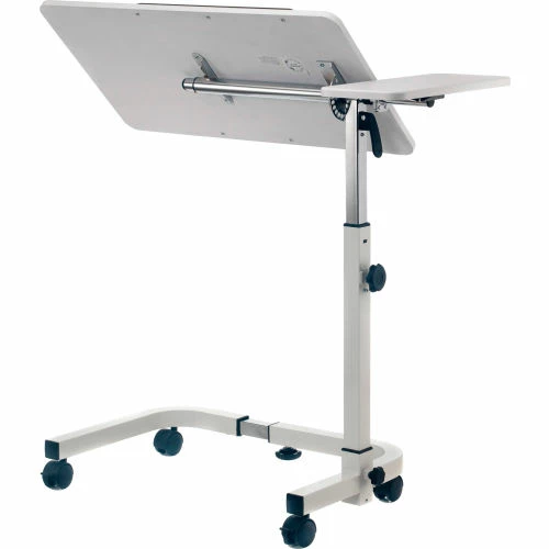 Global Industrial Tilting Adjustable Height Mobile Laptop Desk, 30"W, White 4 Global Industrial Tilting Adjustable Height Mobile Laptop Desk, 30"W, White - Image 4