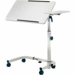 Global Industrial Tilting Adjustable Height Mobile Laptop Desk, 30"W, White 24 Global Industrial Tilting Adjustable Height Mobile Laptop Desk, 30"W, White -Outlet Desks & Workstations Store 436966WH 05