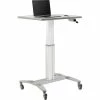 Global Industrial™ Sit-Stand Mobile Desk With Tablet Slot, Gray/Silver