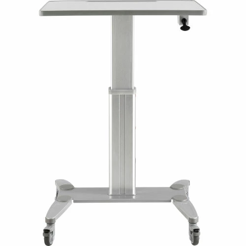 Global Industrial Sit-Stand Mobile Desk With Tablet Slot, Gray/Silver 3 Global Industrial Sit-Stand Mobile Desk With Tablet Slot, Gray/Silver - Image 3