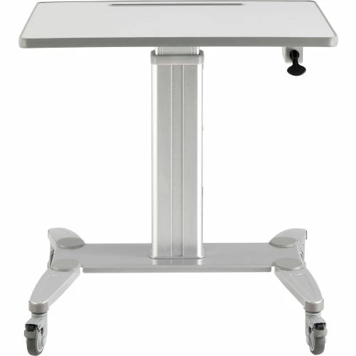 Global Industrial Sit-Stand Mobile Desk With Tablet Slot, Gray/Silver 4 Global Industrial Sit-Stand Mobile Desk With Tablet Slot, Gray/Silver - Image 4
