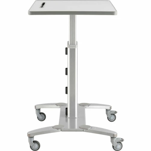 Global Industrial Sit-Stand Mobile Desk With Tablet Slot, Gray/Silver 5 Global Industrial Sit-Stand Mobile Desk With Tablet Slot, Gray/Silver - Image 5