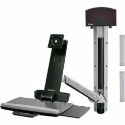 Ergotron® StyleView® Sit-Stand Combo System with Small CPU Holder, Polished Aluminum -Outlet Desks & Workstations Store 45 273 026 nak lg