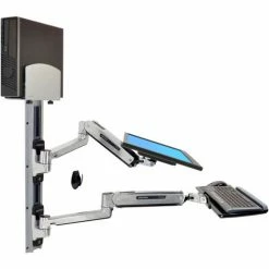 Ergotron® 45-358-026 LX Sit-Stand Wall Mount System with Medium CPU Holder -Outlet Desks & Workstations Store 45 358 026 g2