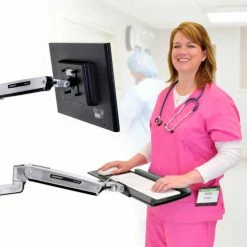 Ergotron® 45-358-026 LX Sit-Stand Wall Mount System with Medium CPU Holder -Outlet Desks & Workstations Store 45 358 026 g5