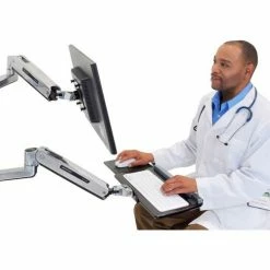 Ergotron® 45-358-026 LX Sit-Stand Wall Mount System with Medium CPU Holder -Outlet Desks & Workstations Store 45 358 026 g6