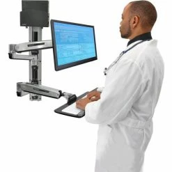 Ergotron® 45-359-026 LX Sit-Stand Wall Mount System with Small CPU Holder -Outlet Desks & Workstations Store 45 359 026 g4