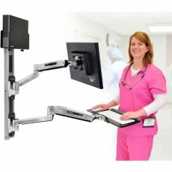 Ergotron® 45-359-026 LX Sit-Stand Wall Mount System with Small CPU Holder -Outlet Desks & Workstations Store 45 359 026 g5