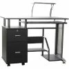 Comfort Products OneSpace 50-100505 Rothmin Computer Desk with Storage Cabinet, Black