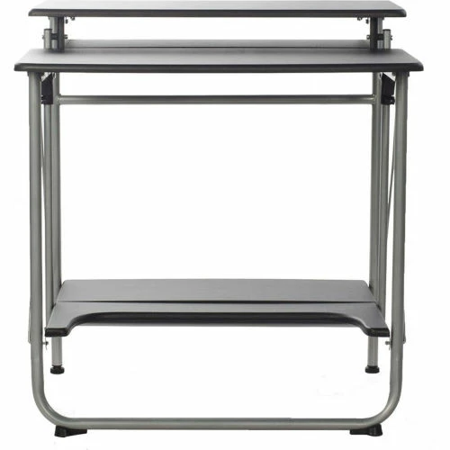 Comfort Products OneSpace 50-1010QA Freeley Folding Computer Desk, Black/Silver 2 Comfort Products OneSpace 50-1010QA Freeley Folding Computer Desk, Black/Silver - Image 2
