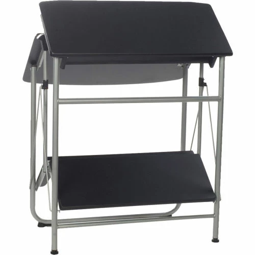 Comfort Products OneSpace 50-1010QA Freeley Folding Computer Desk, Black/Silver 4 Comfort Products OneSpace 50-1010QA Freeley Folding Computer Desk, Black/Silver - Image 4