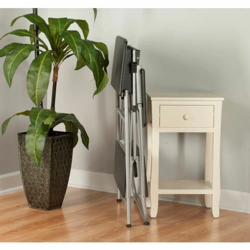 Comfort Products OneSpace 50-1010QA Freeley Folding Computer Desk, Black/Silver 7 Comfort Products OneSpace 50-1010QA Freeley Folding Computer Desk, Black/Silver - Image 7