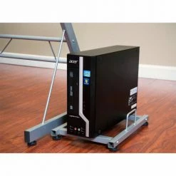 Comfort Products OneSpace 50-JN110400 Ultramodern Glass L-Shaped Computer Desk, Silver/Clear -Outlet Desks & Workstations Store 50 JN110400 CPU STAND