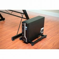 Comfort Products OneSpace 50-JN110500 Ultramodern Glass L-Shaped Computer Desk, Black/Clear -Outlet Desks & Workstations Store 50 JN110500 CPU STAND 2