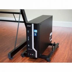 Comfort Products OneSpace 50-JN110500 Ultramodern Glass L-Shaped Computer Desk, Black/Clear -Outlet Desks & Workstations Store 50 JN110500 CPU STAND