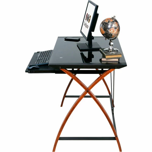 Comfort Products OneSpace 50-JN15K05 Glass and Wood Computer Desk with Pullout Keyboard Tray, Black 7 Comfort Products OneSpace 50-JN15K05 Glass and Wood Computer Desk with Pullout Keyboard Tray, Black - Image 7