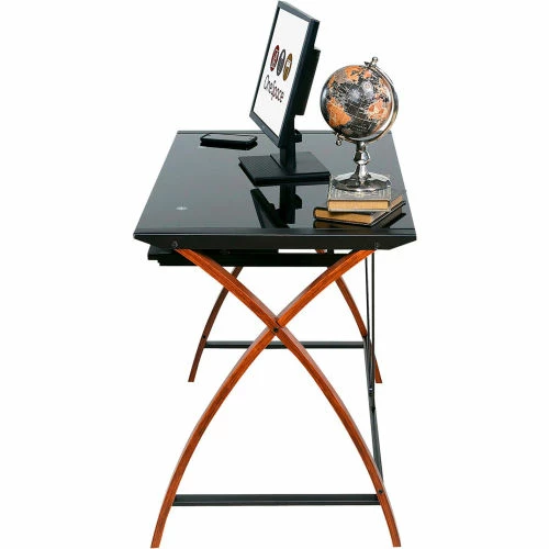 Comfort Products OneSpace 50-JN15K05 Glass and Wood Computer Desk with Pullout Keyboard Tray, Black 5 Comfort Products OneSpace 50-JN15K05 Glass and Wood Computer Desk with Pullout Keyboard Tray, Black - Image 5