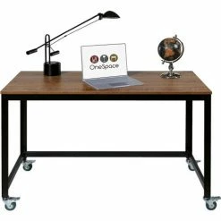 OneSpace Mobile Loft Writing Desk - Steel with Wood Surface 14 OneSpace Mobile Loft Writing Desk - Steel with Wood Surface -Outlet Desks & Workstations Store 50 JN1605DSK FRONT