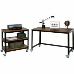 OneSpace Mobile Loft Writing Desk - Steel with Wood Surface 21 OneSpace Mobile Loft Writing Desk - Steel with Wood Surface -Outlet Desks & Workstations Store 50 JN1605DSK SET PROPPED