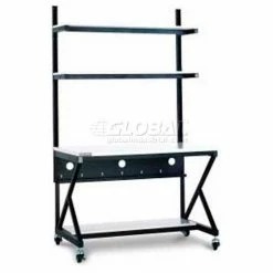 Kendall Howard™ 48" Performance 100 Series LAN Station with Half Bottom Shelf, Folkstone Gray