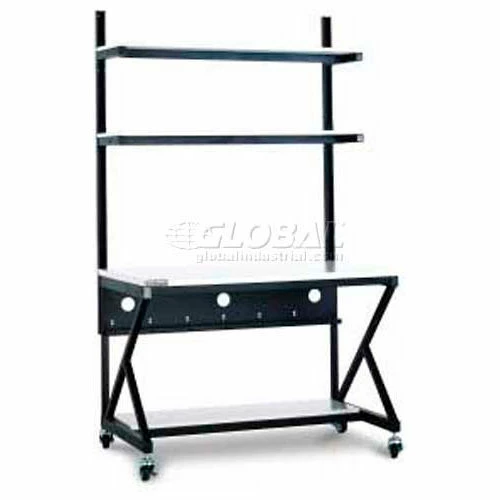 Kendall Howard 48" Performance 100 Series LAN Station with Half Bottom Shelf, Folkstone Gray 1 Kendall Howard 48" Performance 100 Series LAN Station with Half Bottom Shelf, Folkstone Gray