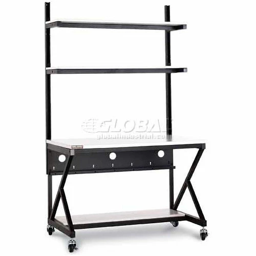 Kendall Howard 48" Performance 100 Series LAN Station with Half Bottom Shelf, Folkstone Gray 3 Kendall Howard 48" Performance 100 Series LAN Station with Half Bottom Shelf, Folkstone Gray - Image 3